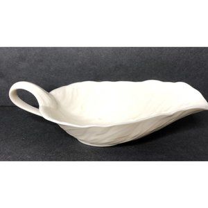 Lenox Colony Collection Open Sauce Gravy Boat No Trim Sculpted Handled Ivory
